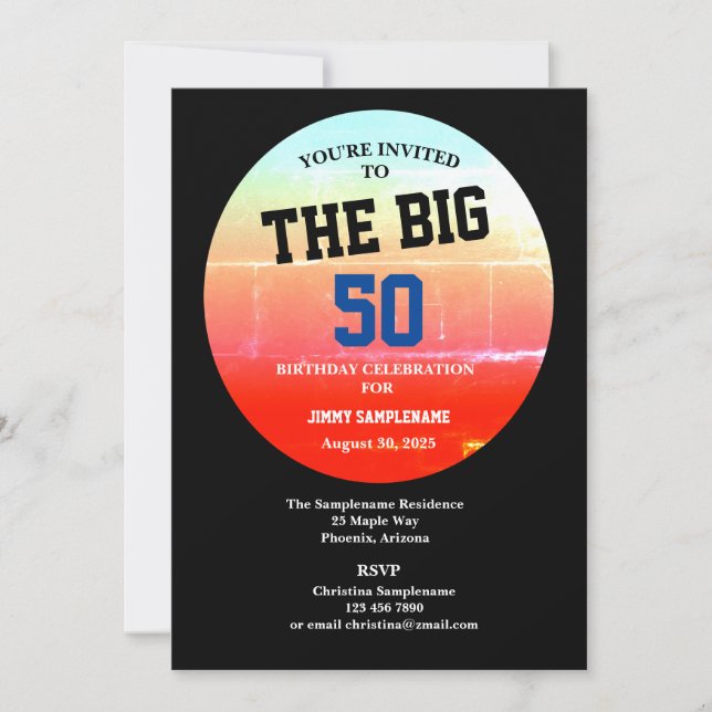 Men's Birthday Party Ball Any Big Birthday Year Invitation (Front)