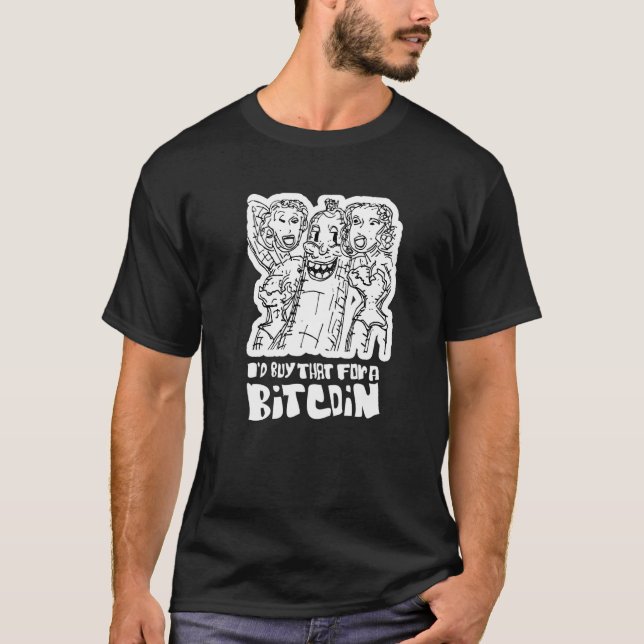 Mens Bitcoin Cryptocurrency Retro Graphic Fun Phra T-Shirt (Front)