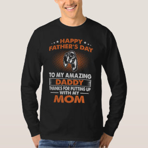 Mens Black And Tan Coonhound Dog Dad Happy Fathers T-Shirt