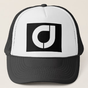Mens Black and white Trucker Cap with CJ Logo