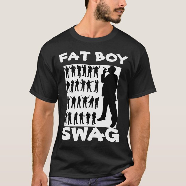 Mens Black Fat Boy Swag T-Shirt (Front)