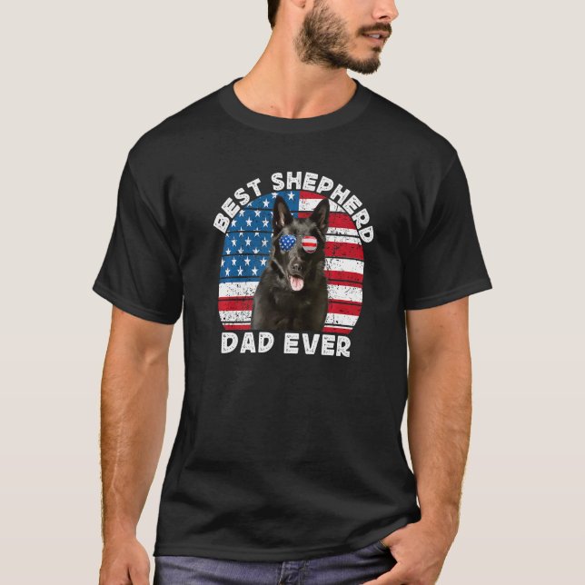Mens Black German Shepherd Dad For Men GSP Dog Fac T-Shirt (Front)