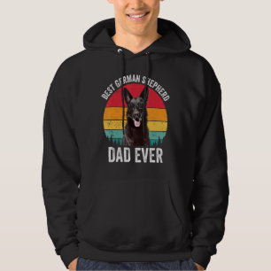 Mens Black German Shepherd Dad Vintage Dog Owner Hoodie