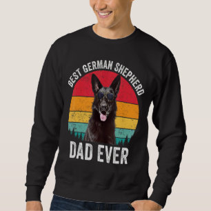 Mens Black German Shepherd Dad Vintage Dog Owner Sweatshirt