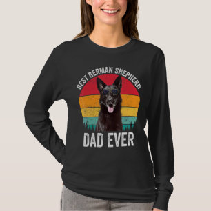 Mens Black German Shepherd Dad Vintage Dog  Owner  T-Shirt
