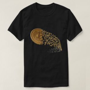 Mens Black Gold Bitcoin Cryptocurrency T-shirt