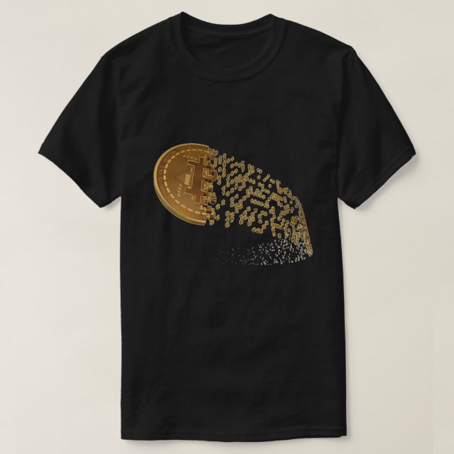 Mens Black Gold Bitcoin Cryptocurrency T-shirt (Design Front)