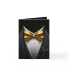 Mens Black Gold Tuxedo Birthday Party