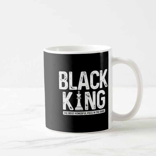 Mens black king chess history month juneteenth coffee mug (Right)