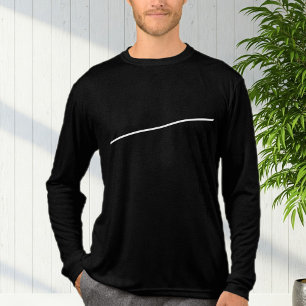 Men's Black Long Sleeve T-Shirt - Elegant, Minimal Tri-Blend Shirt