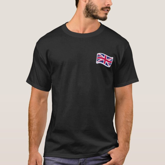 Men's Black T-Shirt with Union Jack  (Front)