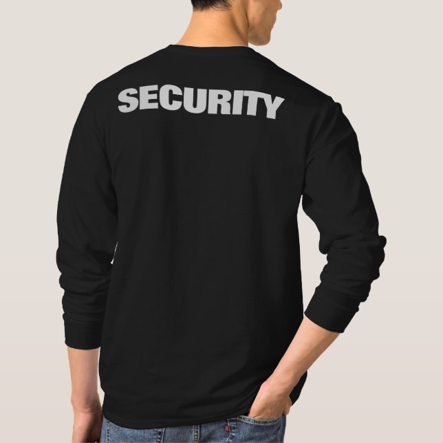 Mens Black White Both Side Printed Security Team T-Shirt (Back)