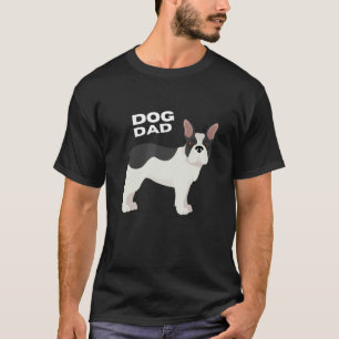 Mens Black & White French Bulldog Dog Dad Man T-Shirt