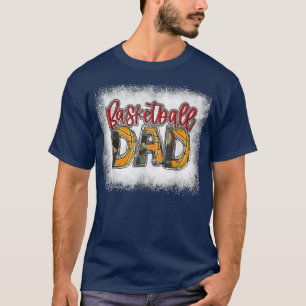Mens Bleached Basketball Dad Camo Print Funny Dad  T-Shirt
