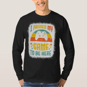 Mens Bleached Funny Video Gamer Humour I Paused My T-Shirt