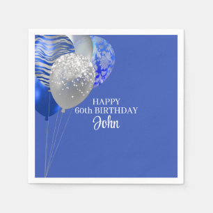 Mens Blue Birthday  Napkin