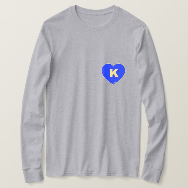 Men's Blue & Gold K-Heart long sleeve t-shirt (Design Front)