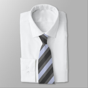 Men's Blue Grey Black Stripe Tie 