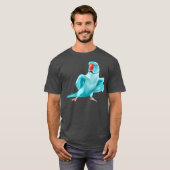 Mens Blue Indian Ringneck Parrot bird Premium T-Shirt (Front Full)