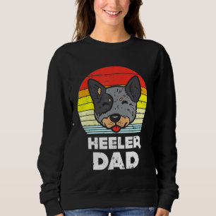 Mens Blue Red Heeler Dad Retro Animal Red Cattle D Sweatshirt