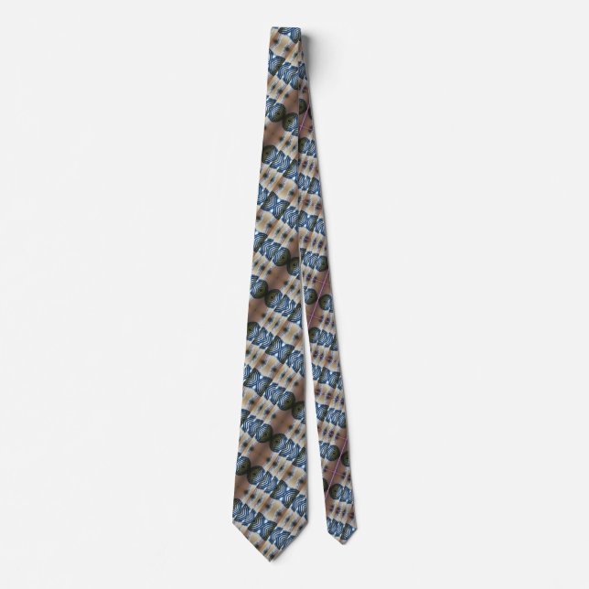 Men's blue tan arrow's target tie (Front)