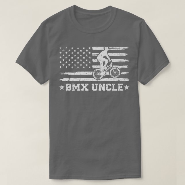 Mens BMX Bike Rider American Flag BMX Uncle Father T-Shirt (Design Front)