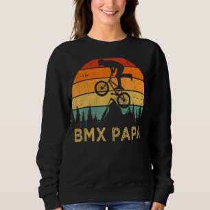 Mens Bmx Cycling Vintage Retro Bmx Papa Father's Sweatshirt