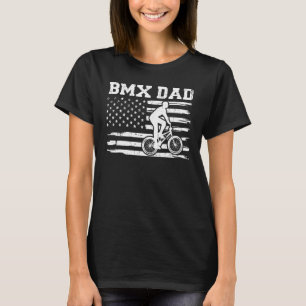 Mens  Bmx Dad Usa Flag Vintage Cycling Bmx Rider F T-Shirt