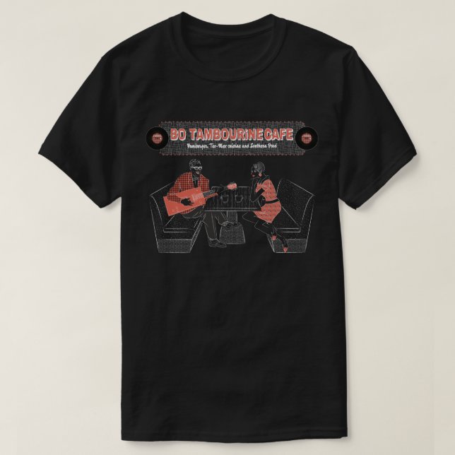 Mens BO TAMBOURiNE CAFE T-Shirt (Design Front)