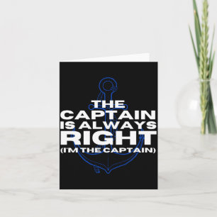 Mens boat captain boating the captain is right card