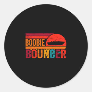 Mens boat retro sun bouncing performance classic round sticker