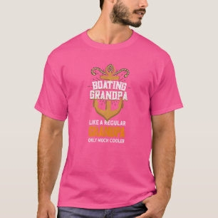 Mens Boating Grandpa Motorboating Sailing Captain T-Shirt