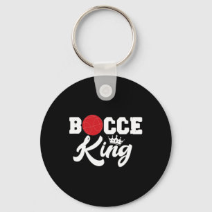 Mens Bocce King Bocci Player Italian Lawn Ball Gam Key Ring