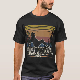 Mens Body By BBQ Vintage Meat Church Grilling Barb T-Shirt
