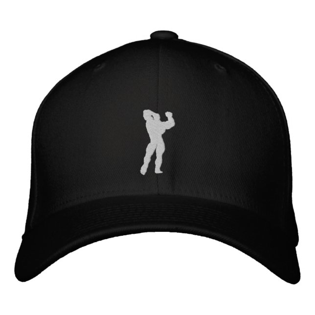 Mens Bodybuilding Pose Embroidered Hat (Front)