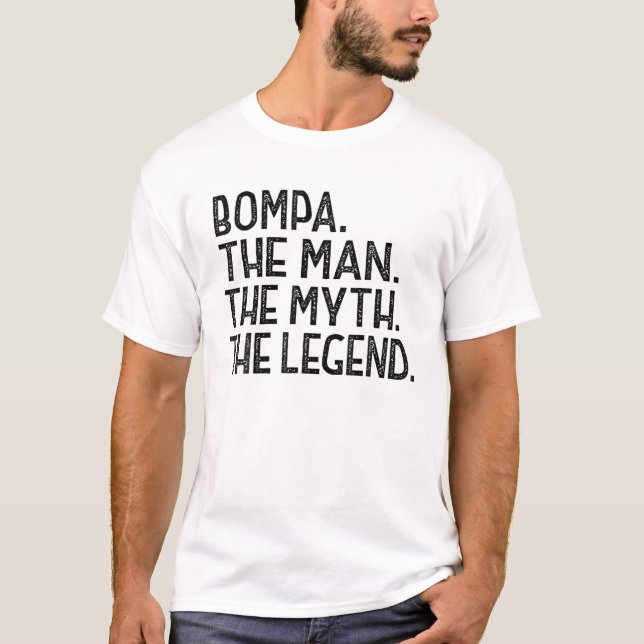 Mens Bompa Ts From Grandchildren Bompa The Myth Th T-Shirt (Front)