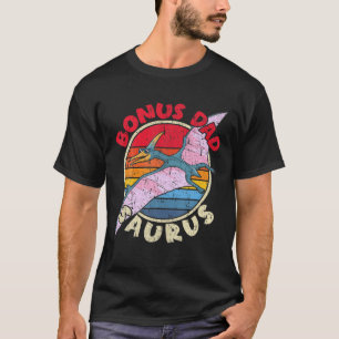 Mens Bonus Dad Saurus I Pterodactylus I Family Mat T-Shirt