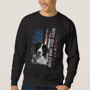 Mens Border Collie Dad Vintage American Flag Fathe Sweatshirt