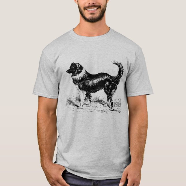Mens Border Collie Dog T-Shirt (Front)