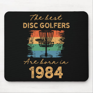 Mens Born In 1984 37th Birthday Disc Golf Retro Go Mouse Pad