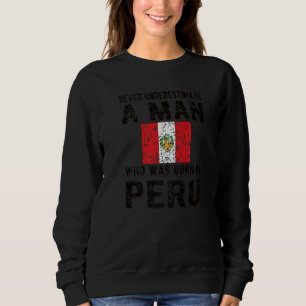Mens Born In Peru Peruvian Flag Peruvian Roots Sweatshirt