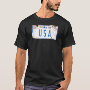 Mens Born In Usa Cool Retro Vintage Style Old Lice T-Shirt