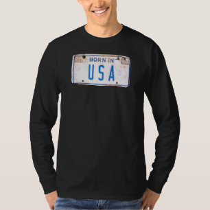 Mens Born In Usa Cool Retro Vintage Style Old Lice T-Shirt
