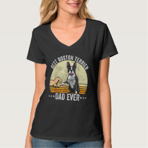 Mens Boston Terrier Dad Dog Fist Bump Bostie Dog F T-Shirt