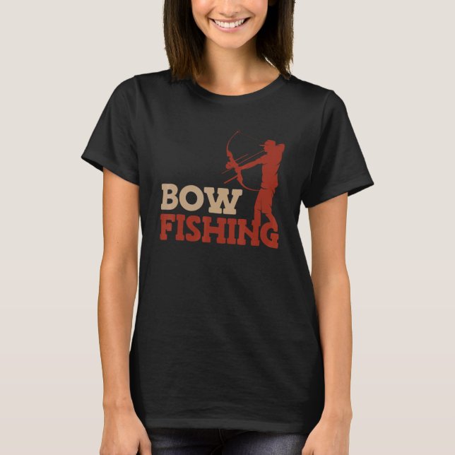 Mens Bow fishing Bow Hunter Fish Hunting Bow fishe T-Shirt (Front)