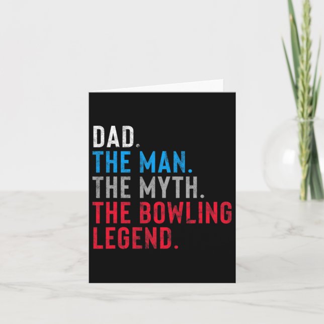 Mens Bowling Legend Gift For Dad's Who Bowl  Card (Front)