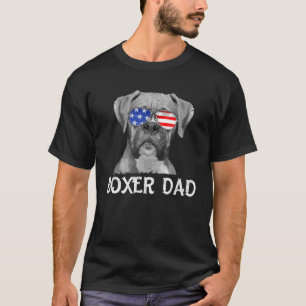 Mens Boxer Dad American Flag Patriotic Dog Lover 4 T-Shirt