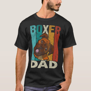 Mens Boxer Dad Dog Retro Vintage Dog Boxer Dad T-Shirt