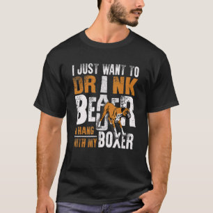 Mens Boxer Dad  Father's Day Dog   Beer T-Shirt