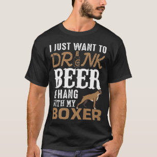 Mens Boxer Dad Funny Father'S Day Dog Lover Beer T-Shirt